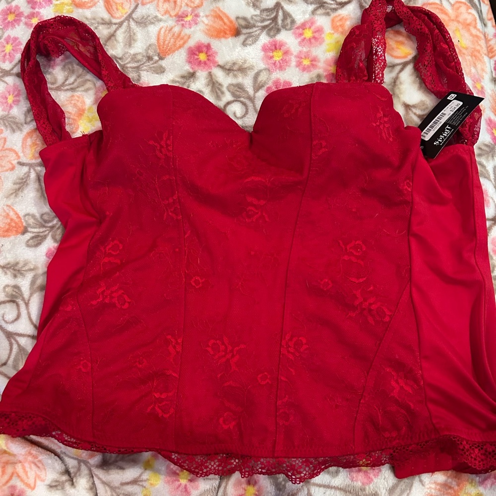 Red corset with roses 🌹